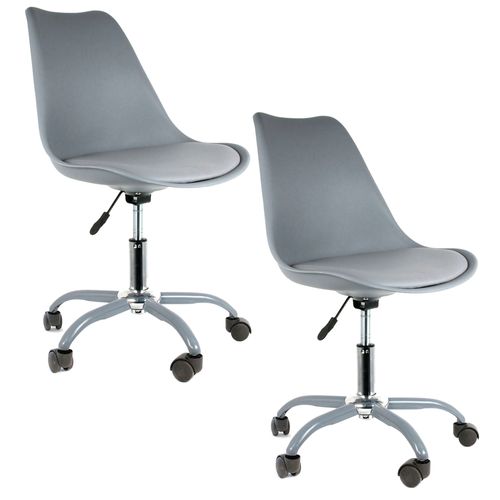 2 Chaise  Avec Roues Grises