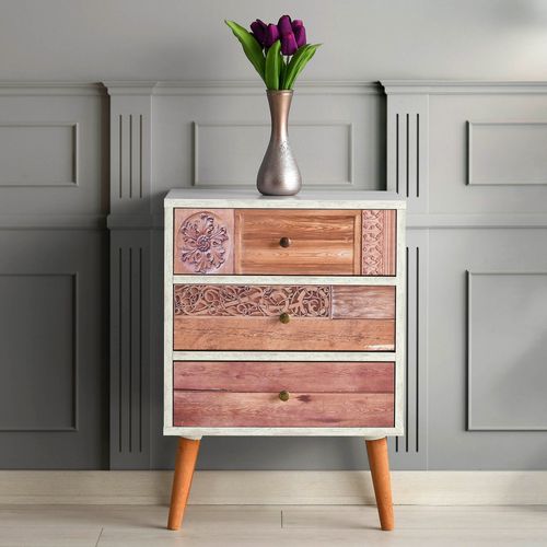 Meuble En Noyer Blanc Avec Panneau De Particules 100% Mélaminé.