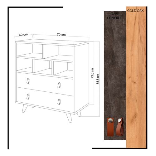 Meuble En Chêne Foncé Avec Panneaux De Particules 100% Mélaminés.
