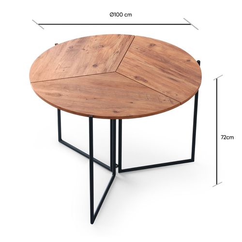 Table À Manger Ronde Avec Pieds En Métal Wellhome.