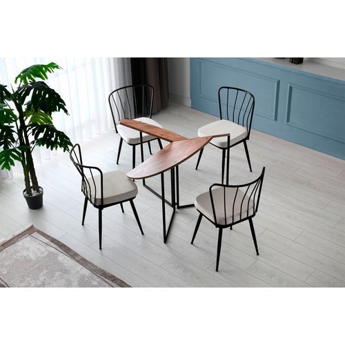 Table À Manger Ronde Avec Pieds En Métal Wellhome.