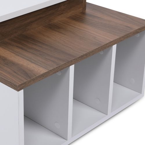 Table D’appoint Sena Design Panneau De Particules Plaqué Mélaminé En Couleur Blanc Bois