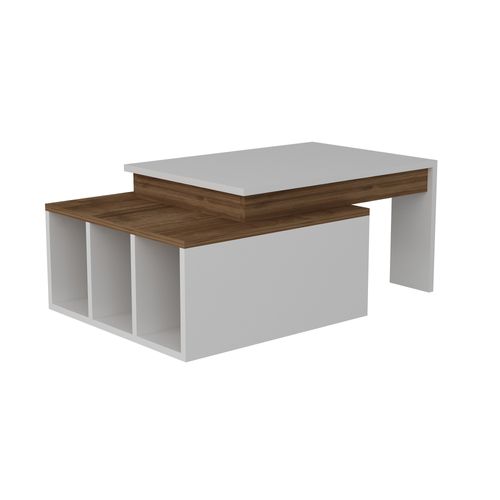 Table D’appoint Sena Design Panneau De Particules Plaqué Mélaminé En Couleur Blanc Bois