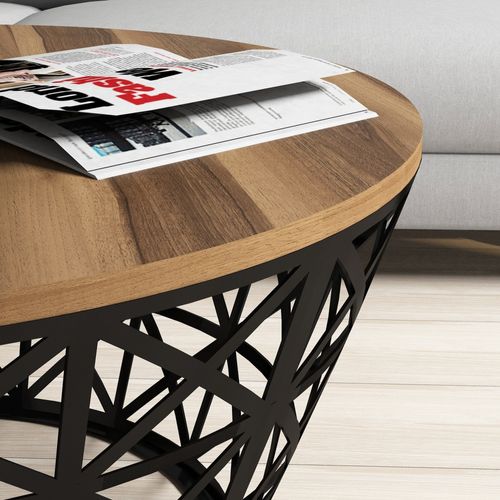 Table D’appoint Ganges Design Panneau De Particules Plaqué Mélaminé En Couleur Nogal Noir