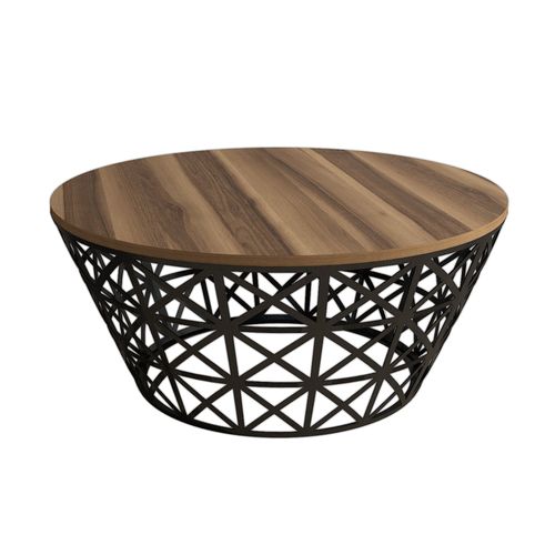 Table D’appoint Ganges Design Panneau De Particules Plaqué Mélaminé En Couleur Nogal Noir