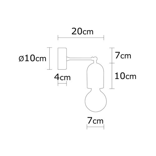 Applique Murale Interieur,  En Bois Et Métal, Luminaire Rétro Industriel , Nature 7x7x20 Cm