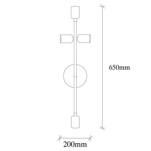 Applique Murale Interieur,  Lampe Murale Industrielle Bois, Noir 20x15x62 Cm