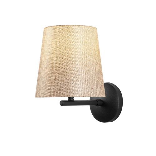 Applique Murale Interieur,  Lampe Murale Industrielle Bois, Noir 18x22x26 Cm