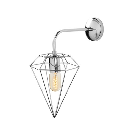 Applique Murale Interieur,  Lampe Murale Industrielle Bois, Argent 20x37x43 Cm