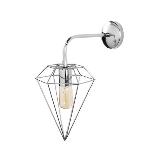 Applique Murale Interieur,  Lampe Murale Industrielle Bois, Argent 20x37x43 Cm