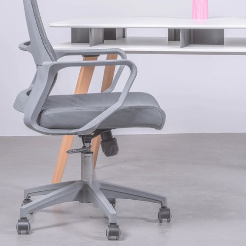 Chaise De Bureau  Réglable En Mesh Respirante  - Mesh, Gris, H.100cm, L.60cm, P.58cm