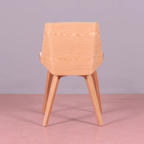 Chaise En Érable Avec Coussin En Simili - Nordic S, Blanc, H.80cm, L.50cm, P.48cm