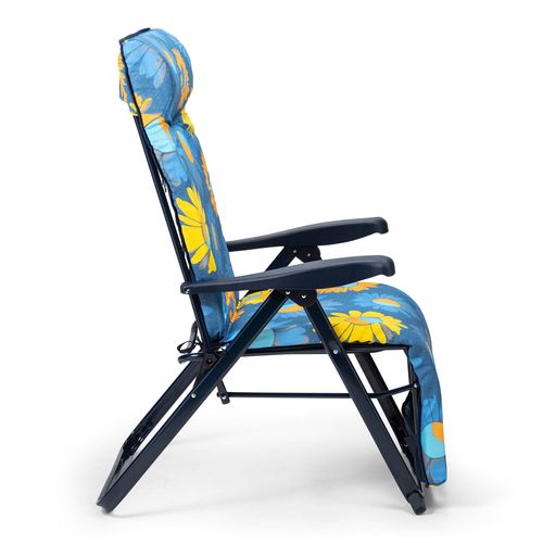 Fauteuil De Jardin Pliant Solenny Super Relax 6 Positions Chaise Longue Rembourrage 5 Cm