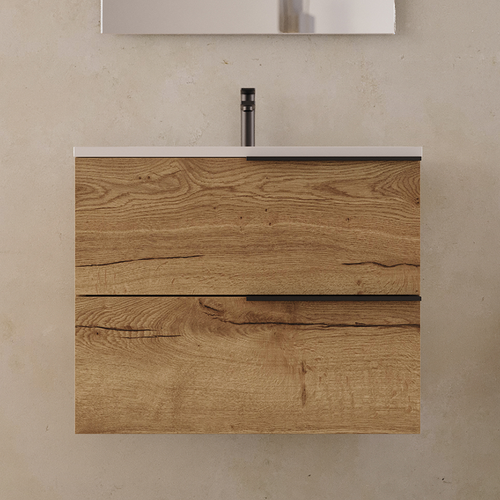 Meuble De Salle De Bain 60cm - 2 Tiroirs - Roble (chêne Clair) - King