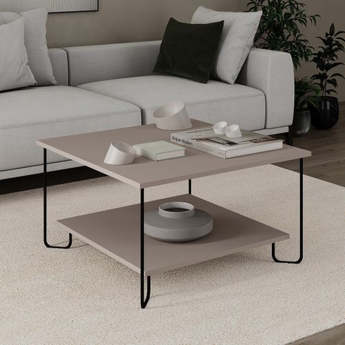 Table Basse Carrée Avec Pieds En Métal L80 Cm