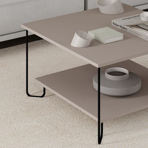 Table Basse Carrée Avec Pieds En Métal L80 Cm