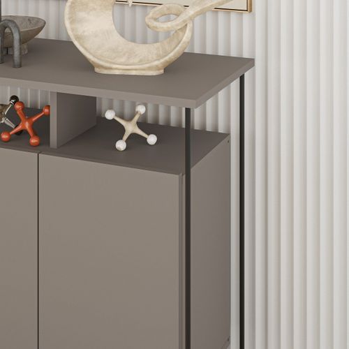 Buffet 2 Portes Avec Pieds En Métal L80 Cm