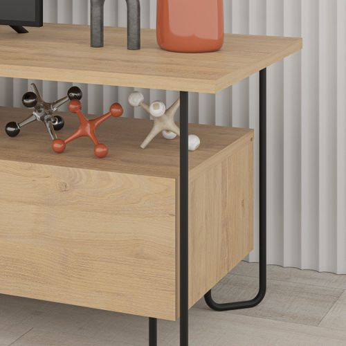 Meuble TV 2 Portes Avec Pieds En Métal L150 Cm