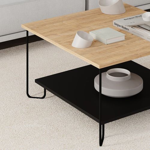 Table Basse Carrée Avec Pieds En Métal L80 Cm