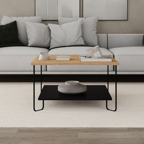 Table Basse Carrée Avec Pieds En Métal L80 Cm