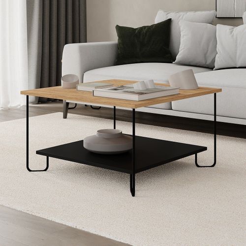 Table Basse Carrée Avec Pieds En Métal L80 Cm