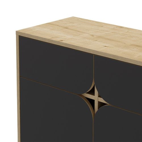 Buffet 4 Portes Avec Pieds En Métal L185 Cm