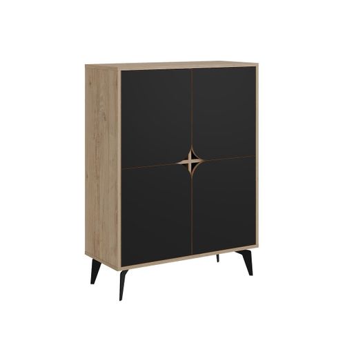 Buffet Haut 4 Portes Avec Pieds En Métal L90 Cm