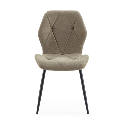 Lot De 4 Chaises En Tissu Avec Pieds En Métal Noir L47,5 Cm