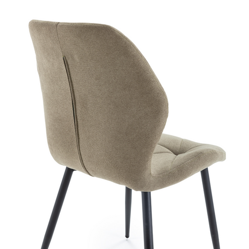 Lot De 4 Chaises En Tissu Avec Pieds En Métal Noir L47,5 Cm