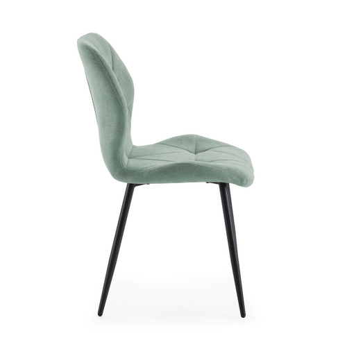 Lot De 4 Chaises En Tissu Avec Pieds En Métal Noir L47,5 Cm