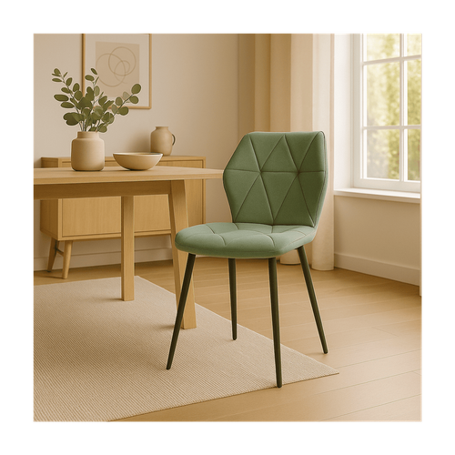 Lot De 4 Chaises En Tissu Avec Pieds En Métal Noir L47,5 Cm