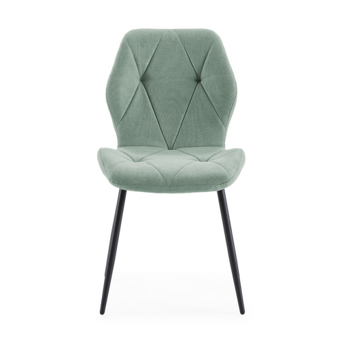 Lot De 4 Chaises En Tissu Avec Pieds En Métal Noir L47,5 Cm