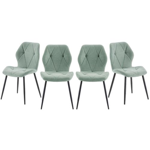 Lot De 4 Chaises En Tissu Avec Pieds En Métal Noir L47,5 Cm
