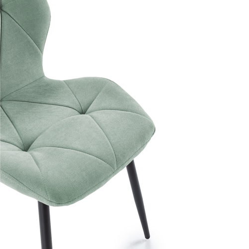 Lot De 4 Chaises En Tissu Avec Pieds En Métal Noir L47,5 Cm