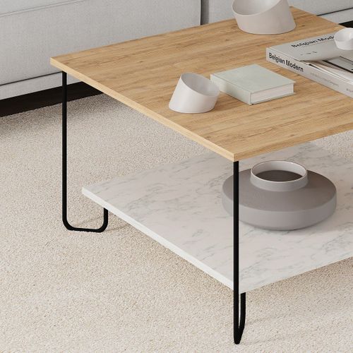 Table Basse Carrée Avec Pieds En Métal L80 Cm