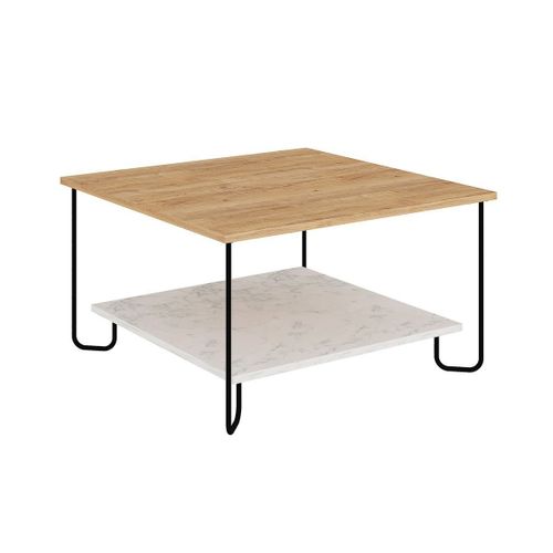 Table Basse Carrée Avec Pieds En Métal L80 Cm
