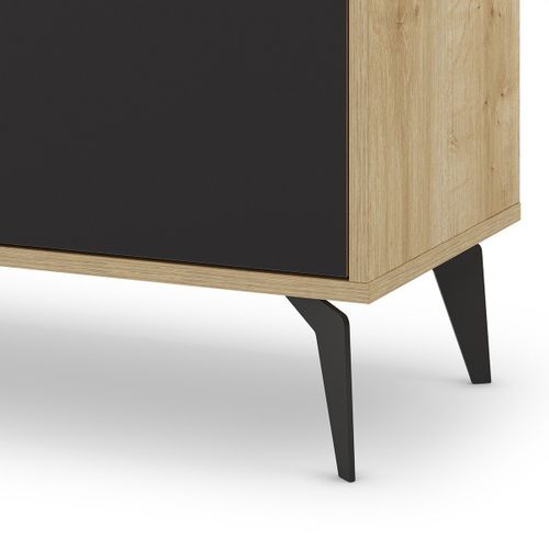 Buffet 3 Portes Avec Pieds En Métal L140 Cm