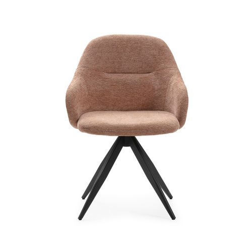 Lot De 2 Fauteuils Pivotants En Tissu Avec Pieds En Métal Noir