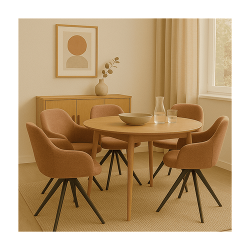 Lot De 2 Fauteuils Pivotants En Tissu Avec Pieds En Métal Noir