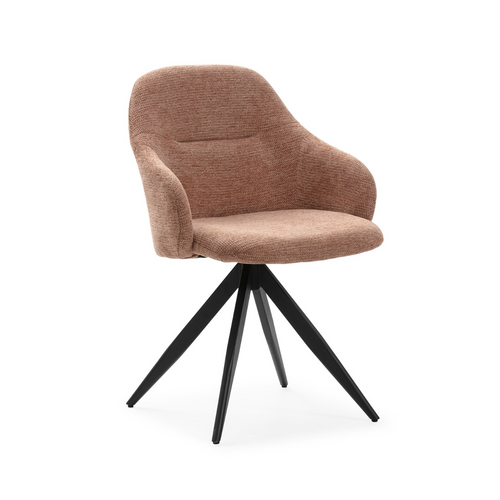 Lot De 2 Fauteuils Pivotants En Tissu Avec Pieds En Métal Noir