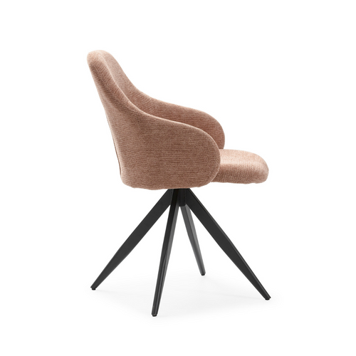 Lot De 2 Fauteuils Pivotants En Tissu Avec Pieds En Métal Noir