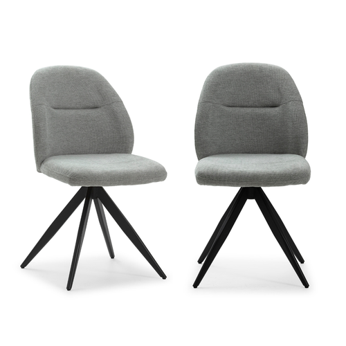 Lot De 2 Chaises Pivotantes En Tissu L47 Cm
