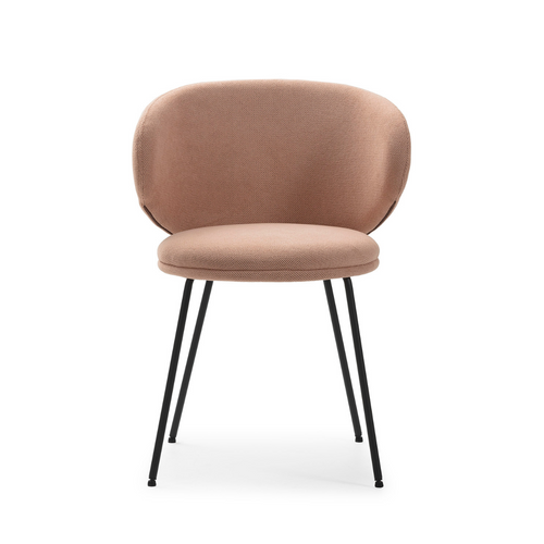 Lot De 2 Chaises En Tissu Avec Pieds En Métal L60 Cm