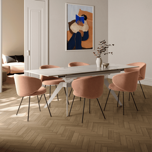 Lot De 2 Chaises En Tissu Avec Pieds En Métal L60 Cm