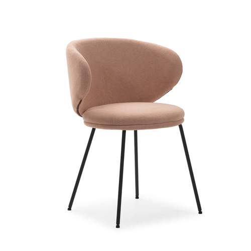 Lot De 2 Chaises En Tissu Avec Pieds En Métal L60 Cm