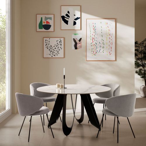 Table à Manger 6 Personnes Ronde En Céramique