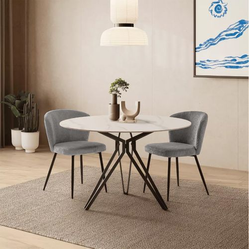 Lot De 4 Chaises En Tissu Avec Pieds En Métal L47 Cm