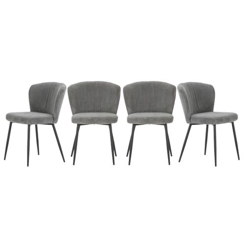 Lot De 4 Chaises En Tissu Avec Pieds En Métal L47 Cm