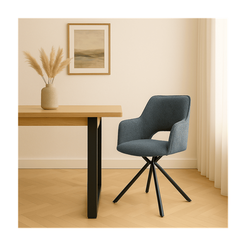 Lot De 2 Fauteuils En Tissu Avec Pieds En Métal Noir L62 Cm