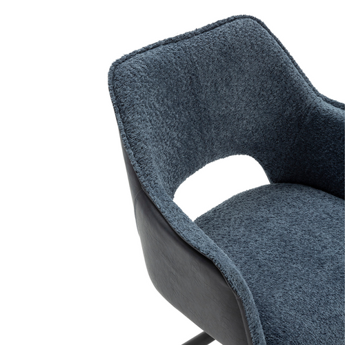 Lot De 2 Fauteuils En Tissu Avec Pieds En Métal Noir L62 Cm